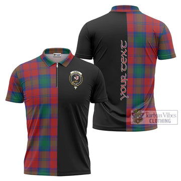 Byres (Byses) Tartan Zipper Polo Shirt with Family Crest and Half Of Me Style