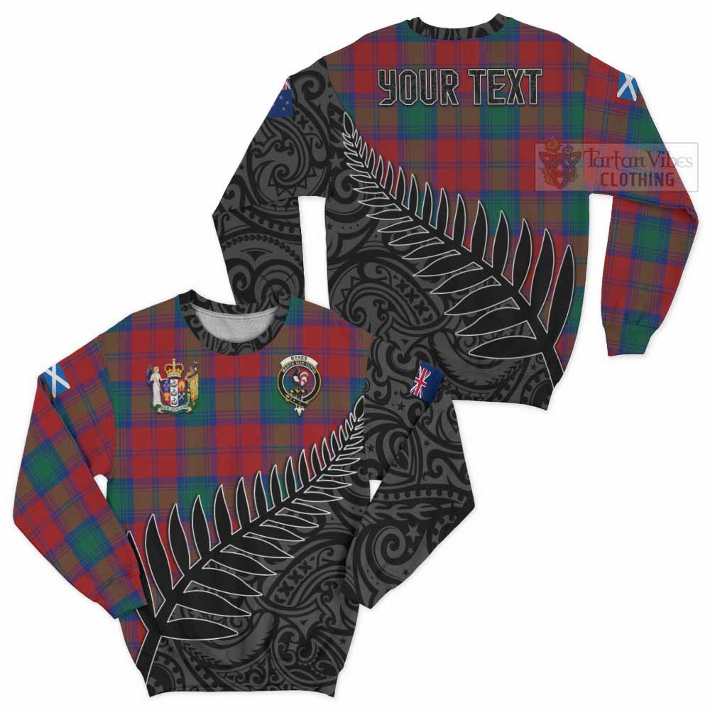 Tartan Vibes Clothing Byres (Byses) Crest Tartan Sweatshirt with New Zealand Silver Fern Half Style