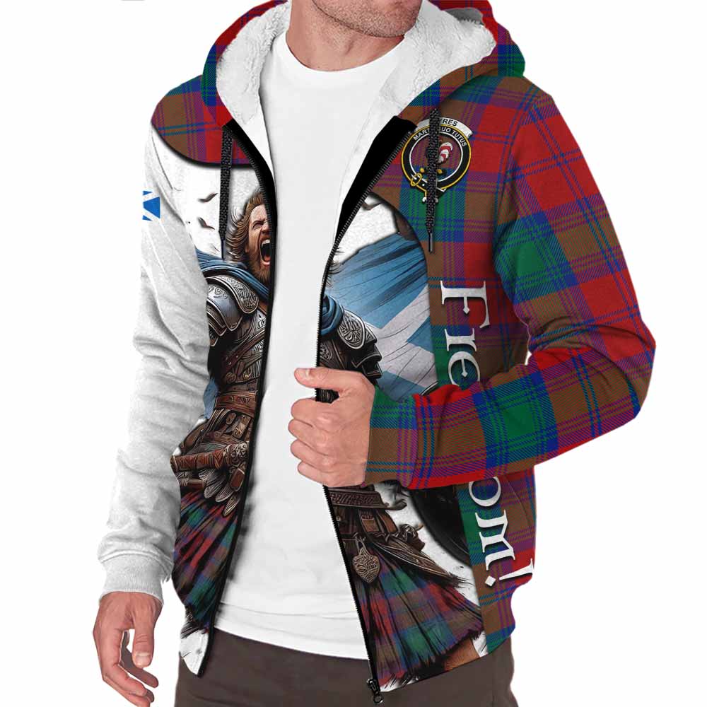 Tartan Vibes Clothing Byres (Byses) Crest Tartan Sherpa Hoodie Inspired by the Freedom of Scottish Warrior