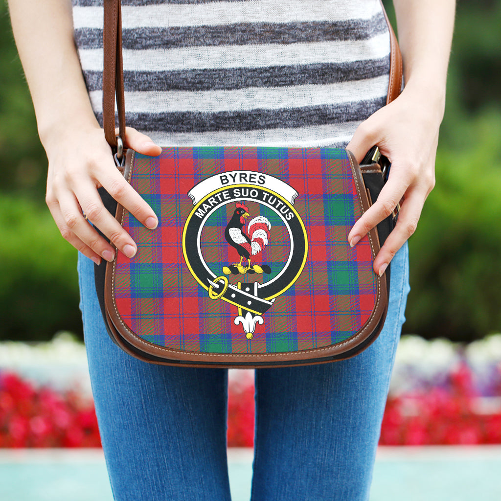 Byres (Byses) Tartan Saddle Bag with Family Crest One Size - Tartan Vibes Clothing