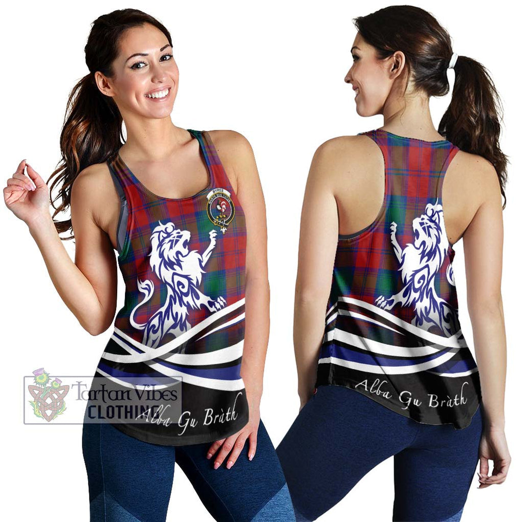 Byres (Byses) Tartan Women's Racerback Tanks with Alba Gu Brath Regal Lion Emblem 4XL - Tartanvibesclothing Shop