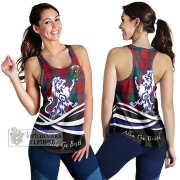 Byres (Byses) Tartan Women's Racerback Tanks with Alba Gu Brath Regal Lion Emblem