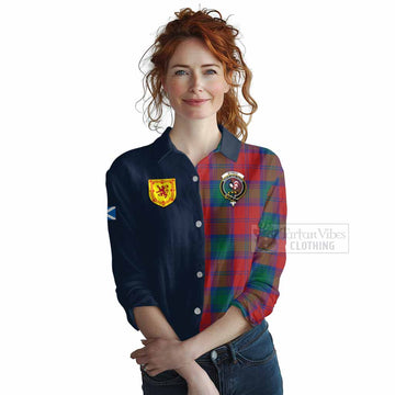 Byres (Byses) Tartan Women's Casual Shirt Alba with Scottish Lion Royal Arm Half Style