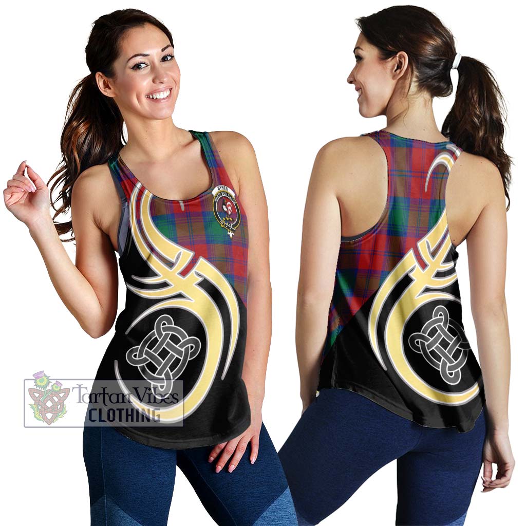 Byres (Byses) Tartan Women's Racerback Tanks with Family Crest and Celtic Symbol Style 4XL - Tartan Vibes Clothing