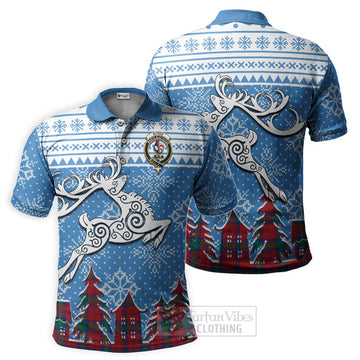 Byres (Byses) Clan Christmas Polo Shirt Celtic Reindeer Style