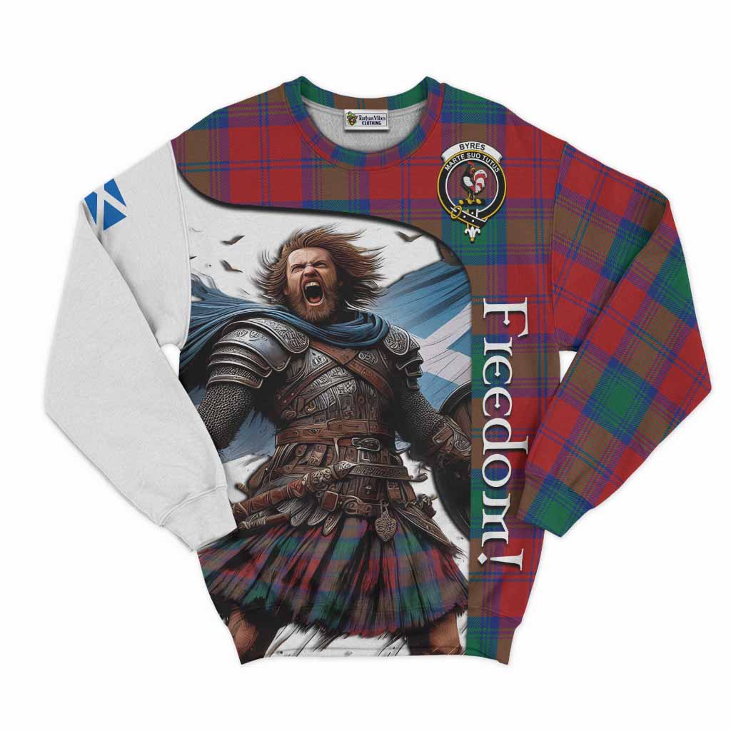 Tartan Vibes Clothing Byres (Byses) Crest Tartan Sweatshirt Inspired by the Freedom of Scottish Warrior