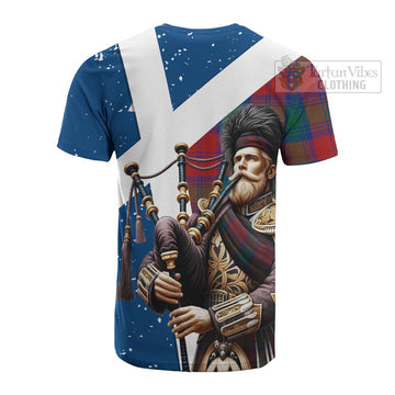 Byres (Byses) Tartan Cotton T-shirt with Family Crest Scottish Bagpiper Vibes - Tartan Vibes Clothing