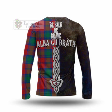Byres (Byses) Tartan Family Crest Long Sleeve T-Shirt Alba Gu Brath Be Brave Lion Ancient Style - Tartan Vibes Clothing