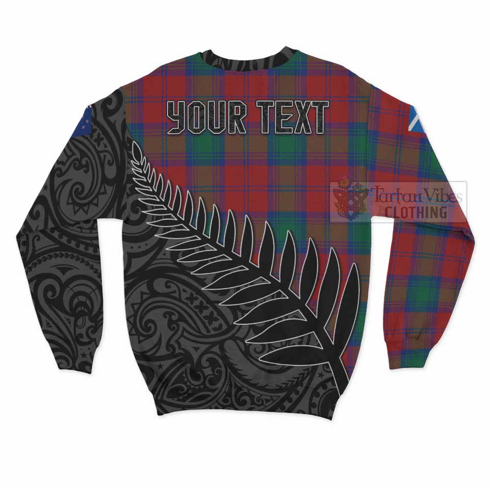 Tartan Vibes Clothing Byres (Byses) Crest Tartan Sweatshirt with New Zealand Silver Fern Half Style