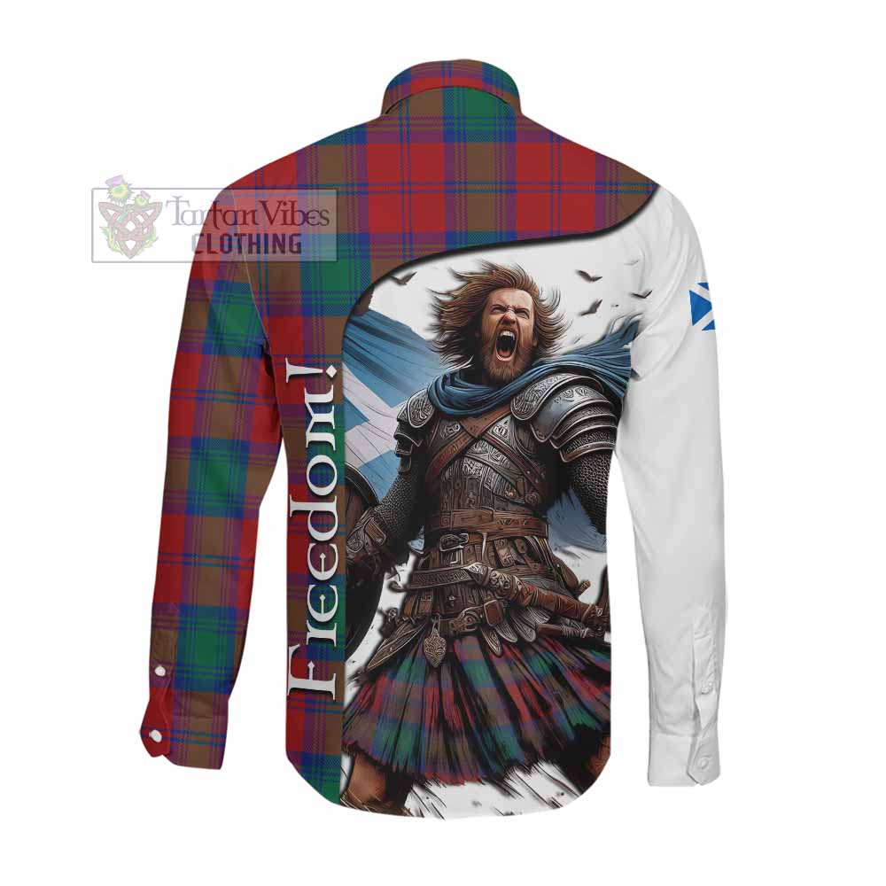 Tartan Vibes Clothing Byres (Byses) Crest Tartan Long Sleeve Button Shirt Inspired by the Freedom of Scottish Warrior