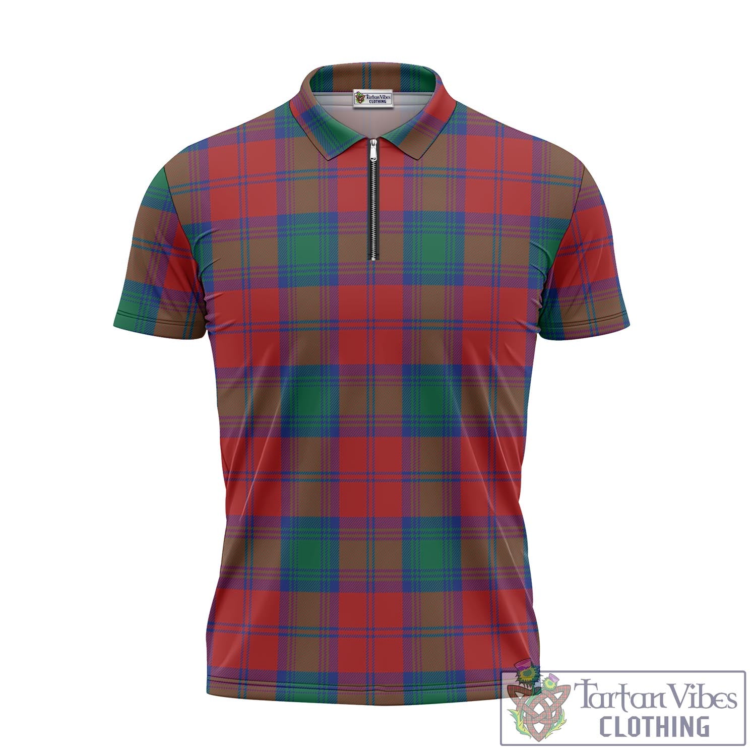 Tartan Vibes Clothing Byres (Byses) Tartan Zipper Polo Shirt