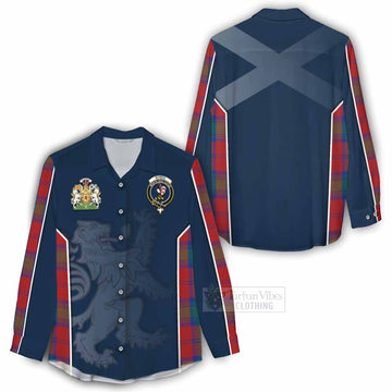 Byres (Byses) Tartan Women's Casual Shirt with Family Crest and Lion Rampant Vibes Sport Style