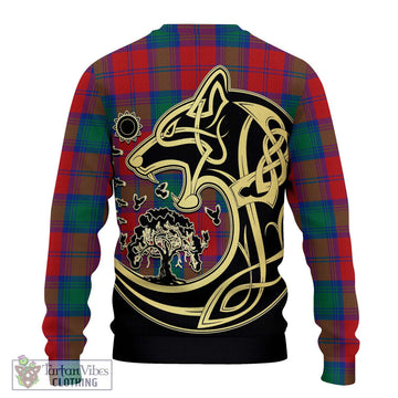 Byres (Byses) Tartan Ugly Sweater with Family Crest Celtic Wolf Style