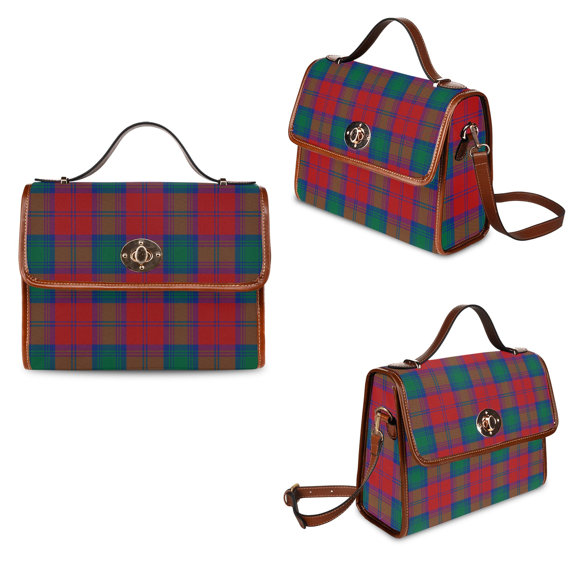 Byres (Byses) Tartan Leather Strap Waterproof Canvas Bag