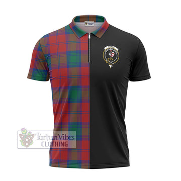 Byres (Byses) Tartan Zipper Polo Shirt with Family Crest and Half Of Me Style