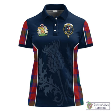 Byres (Byses) Tartan Women's Polo Shirt with Family Crest and Scottish Thistle Vibes Sport Style