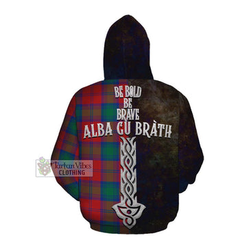 Byres (Byses) Tartan Family Crest Cotton Hoodie Alba Gu Brath Be Brave Lion Ancient Style Pullover Hoodie - Tartan Vibes Clothing