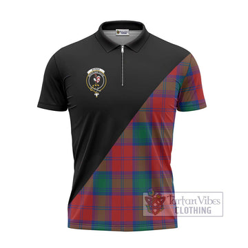 Byres (Byses) Tartan Zipper Polo Shirt with Family Crest and Military Logo Style