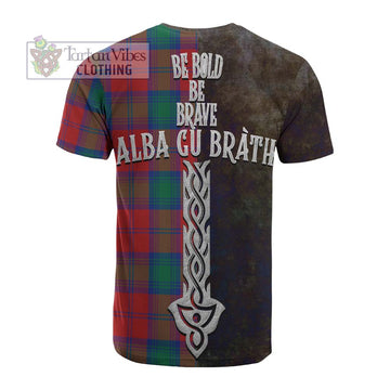 Byres (Byses) Tartan Family Crest Cotton T-shirt Alba Gu Brath Be Brave Lion Ancient Style - Tartan Vibes Clothing