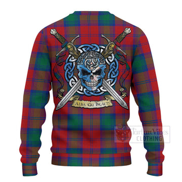 Byres (Byses) Tartan Ugly Sweater with Family Crest Celtic Skull Style