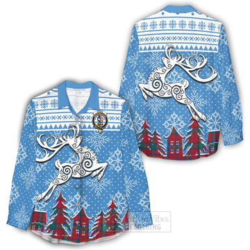 Byres (Byses) Clan Christmas Women's Casual Shirt Celtic Reindeer Style