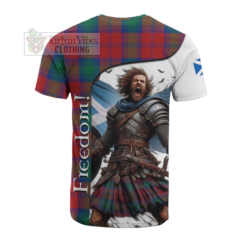 Tartan Vibes Clothing Byres (Byses) Crest Tartan Cotton T-shirt Inspired by the Freedom of Scottish Warrior