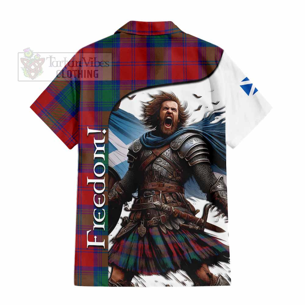 Tartan Vibes Clothing Byres (Byses) Crest Tartan Short Sleeve Button Shirt Inspired by the Freedom of Scottish Warrior