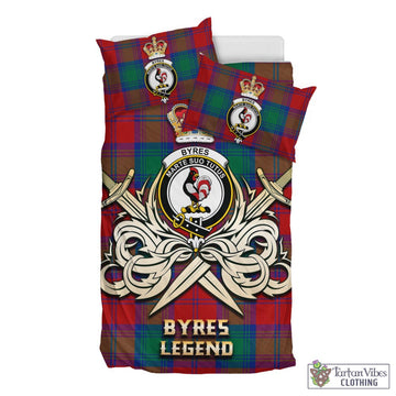 Byres (Byses) Tartan Bedding Set with Clan Crest and the Golden Sword of Courageous Legacy - Tartan Vibes Clothing