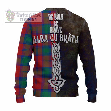 Byres (Byses) Tartan Family Crest Knitted Sweater Alba Gu Brath Be Brave Lion Ancient Style - Tartan Vibes Clothing