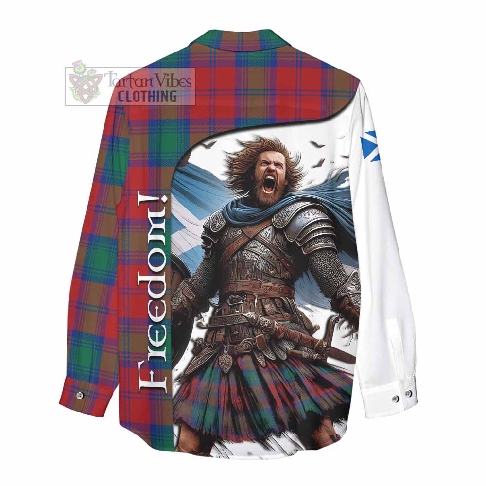 Tartan Vibes Clothing Byres (Byses) Crest Tartan Women's Casual Shirt Inspired by the Freedom of Scottish Warrior