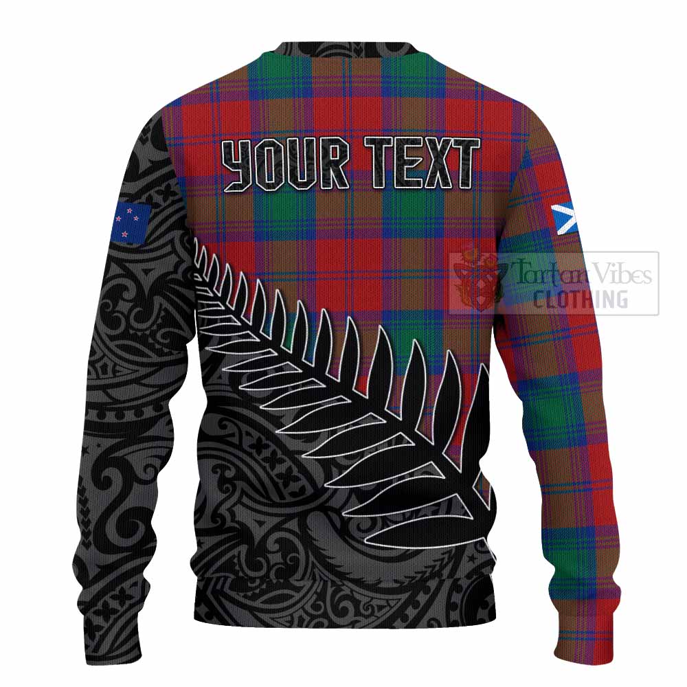 Tartan Vibes Clothing Byres (Byses) Crest Tartan Knitted Sweater with New Zealand Silver Fern Half Style