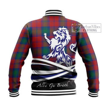 Byres (Byses) Tartan Baseball Jacket with Alba Gu Brath Regal Lion Emblem - Tartan Vibes Clothing