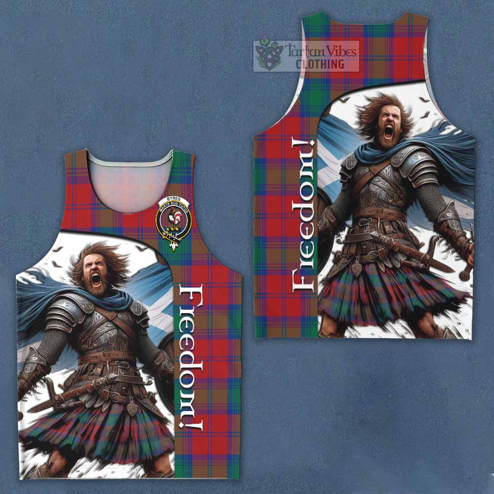 Tartan Vibes Clothing Byres (Byses) Crest Tartan Men's Tank Top Inspired by the Freedom of Scottish Warrior