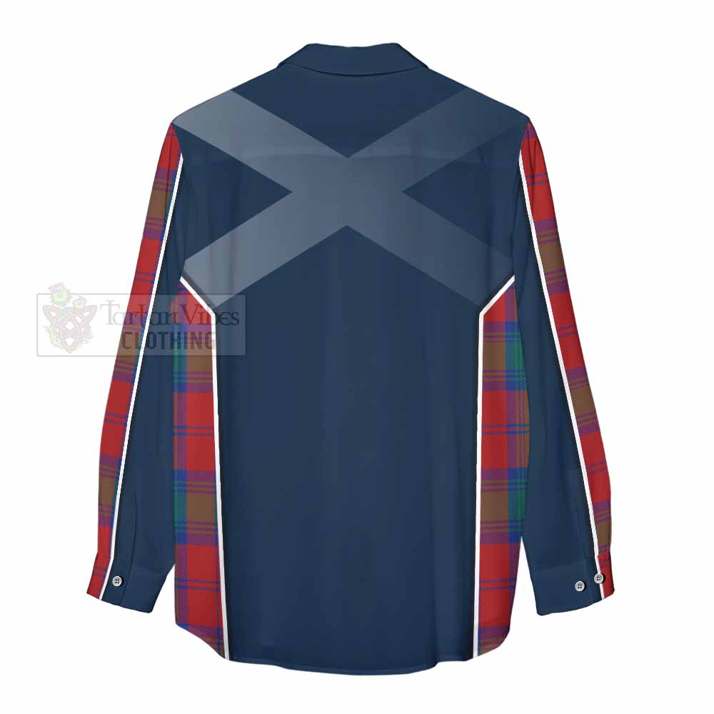 Tartan Vibes Clothing Byres (Byses) Tartan Women's Casual Shirt with Family Crest and Lion Rampant Vibes Sport Style