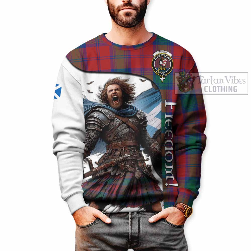 Tartan Vibes Clothing Byres (Byses) Crest Tartan Sweatshirt Inspired by the Freedom of Scottish Warrior