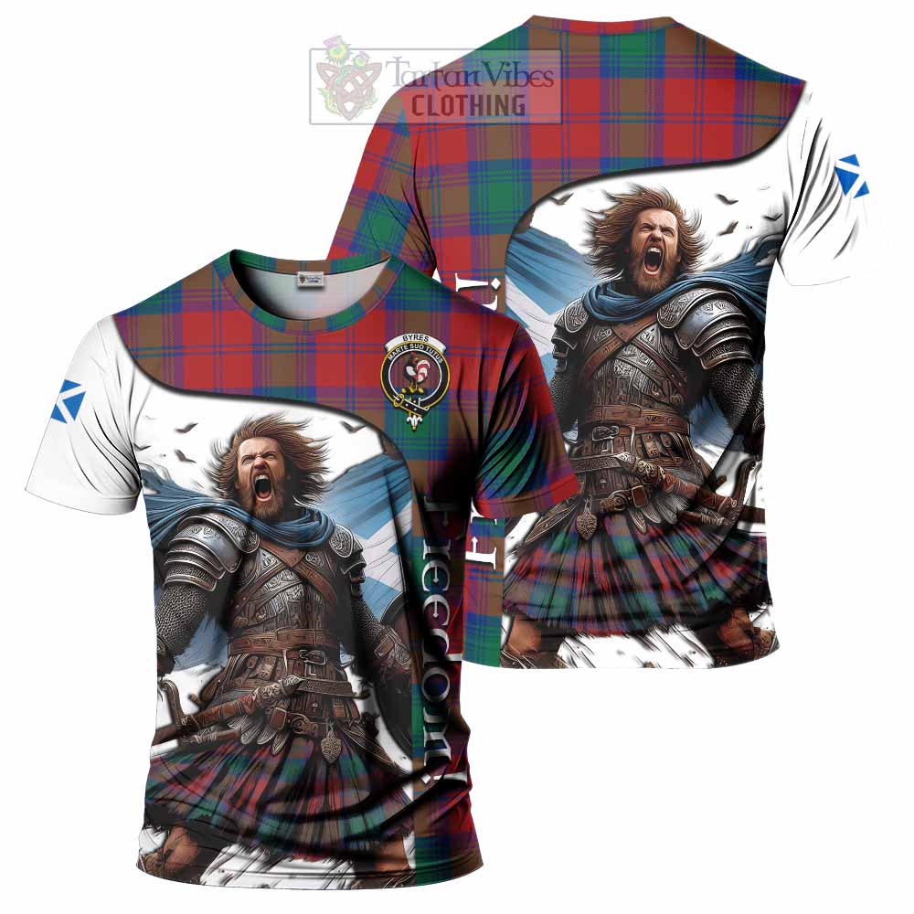 Byres (Byses) Crest Tartan T-Shirt Inspired by the Freedom of Scottish Warrior