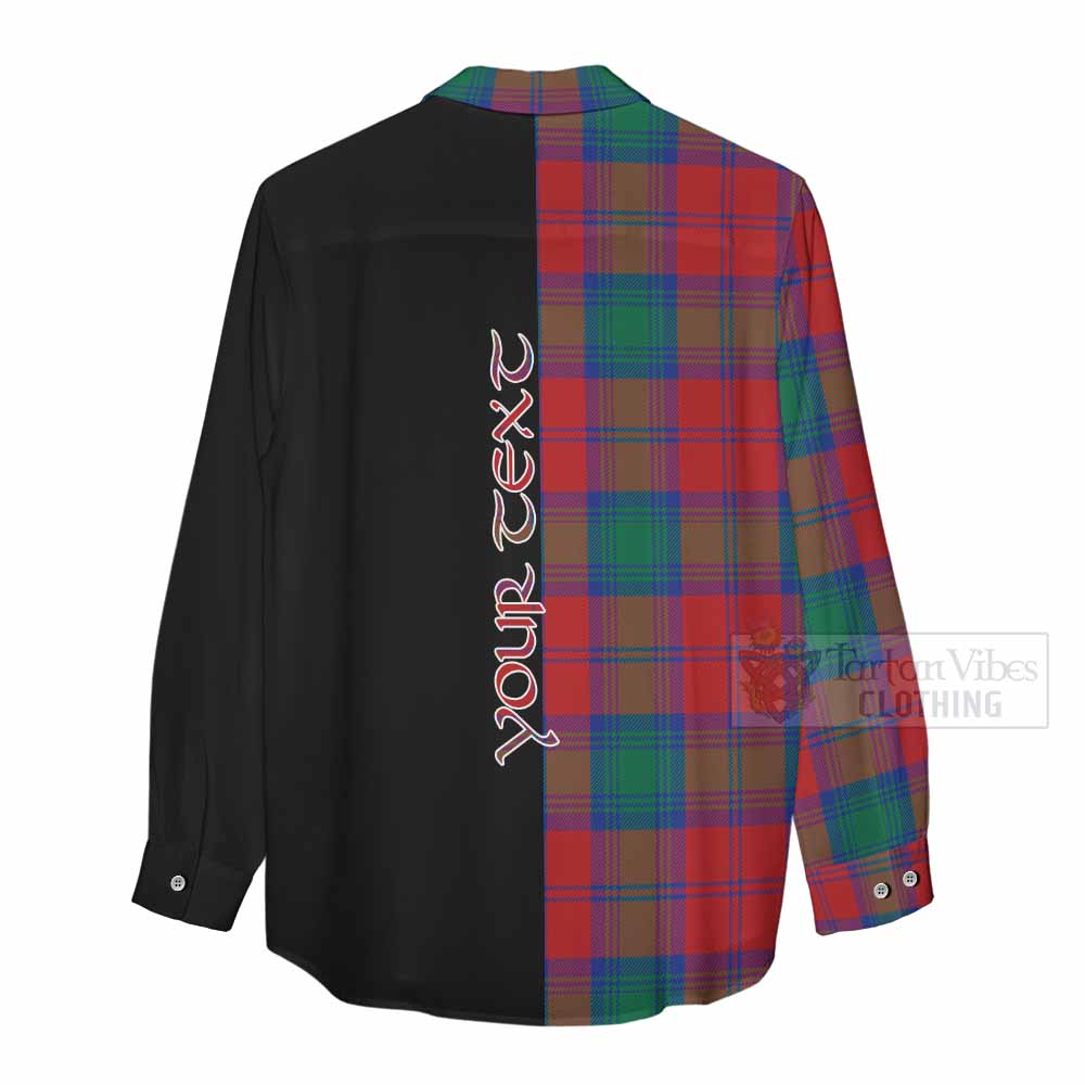 Tartan Vibes Clothing Byres (Byses) Tartan Women's Casual Shirt with Family Crest and Half Of Me Style