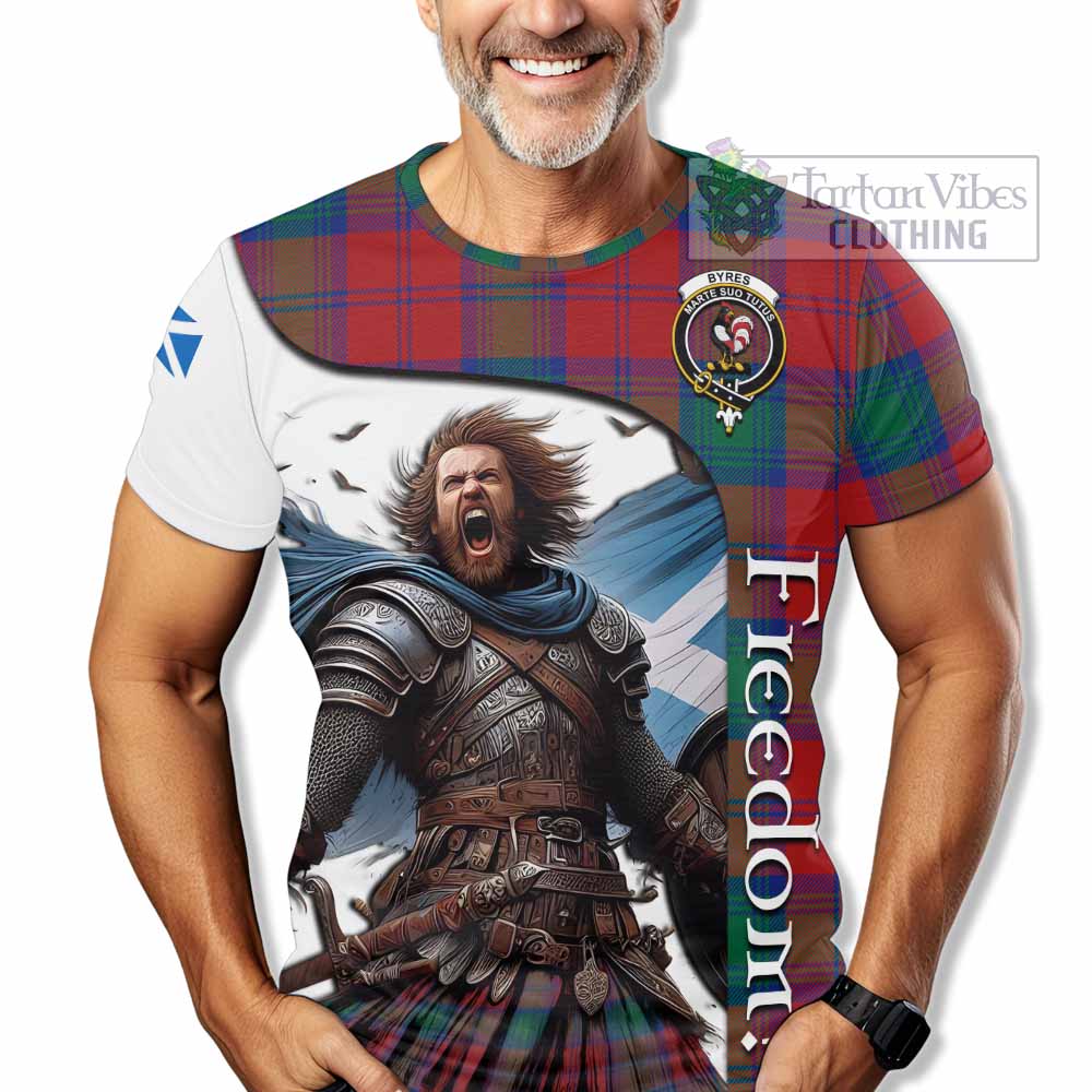 Byres (Byses) Crest Tartan T-Shirt Inspired by the Freedom of Scottish Warrior