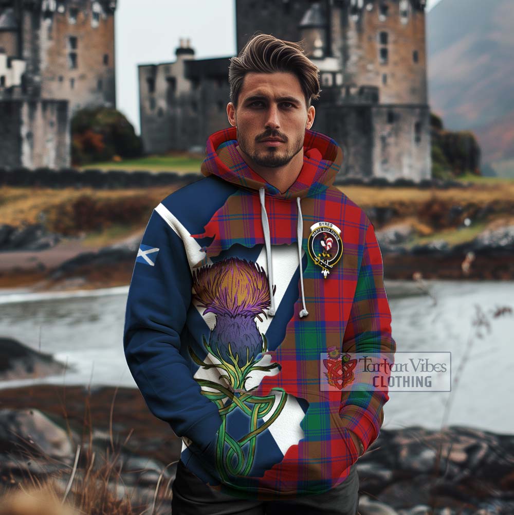 Byres (Byses) Tartan Family Crest Cotton Hoodie Scottish Thistle Celtic Inspired - Tartan Vibes Clothing