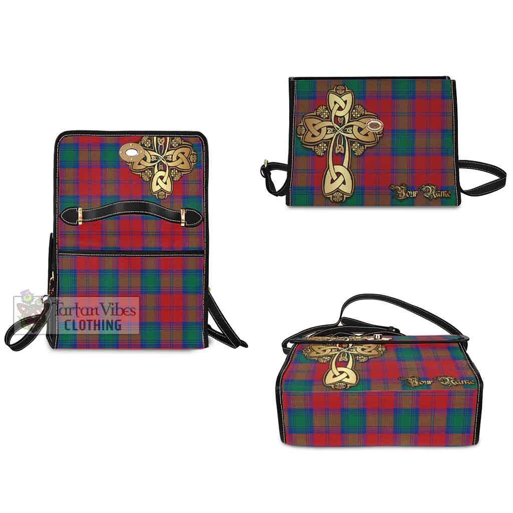 Tartan Vibes Clothing Byres (Byses) Tartan Waterproof Canvas Bag Golden Thistle Celtic Cross Style