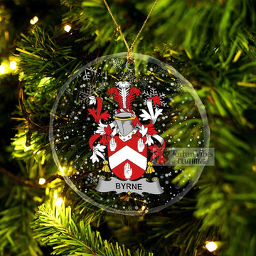 Byrne Irish Clan Christmas Glass Ornament with Coat of Arms