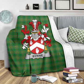 Byrne Irish Clan Tartan Blanket with Coat of Arms