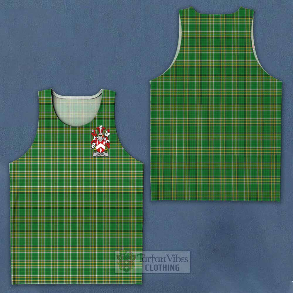 Tartan Vibes Clothing Byrne Irish Clan Tartan Men's Tank Top with Coat of Arms