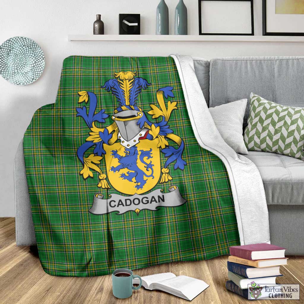 Cadogan Irish Clan Tartan Blanket with Coat of Arms - Tartan Vibes Clothing