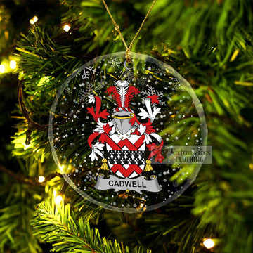 Cadwell Irish Clan Christmas Glass Ornament with Coat of Arms