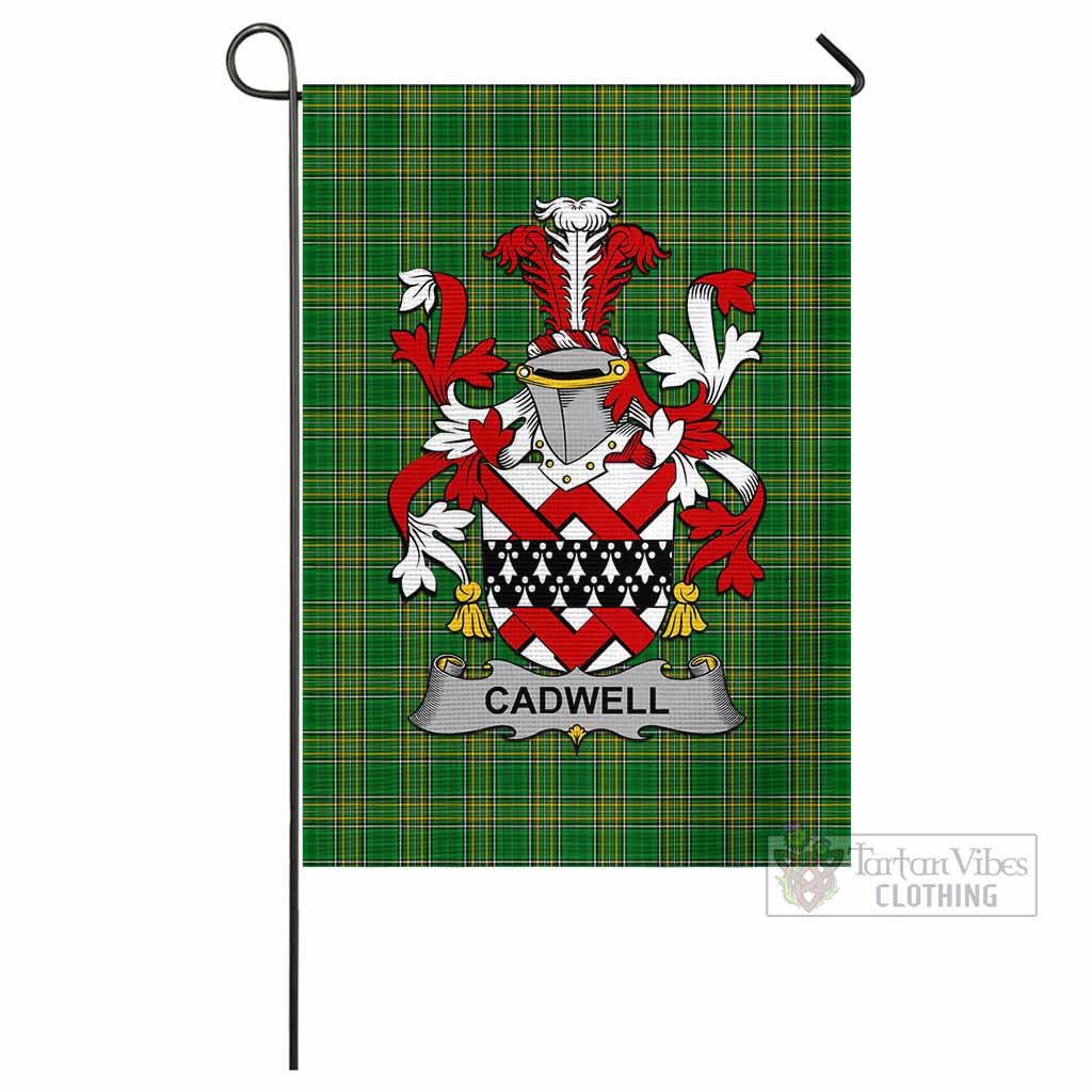 Tartan Vibes Clothing Cadwell Irish Clan Flag with Coat of Arms