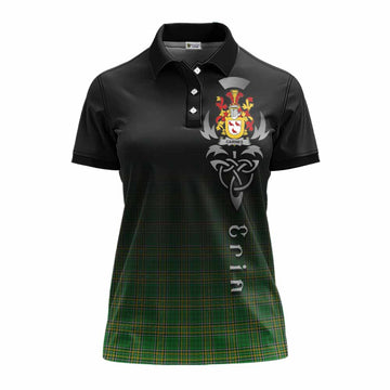 Cairnes Irish Clan Women's Polo Shirt with Coat of Arms Erin Go Bragh Celtic Inspired Women - Tartan Vibes Clothing