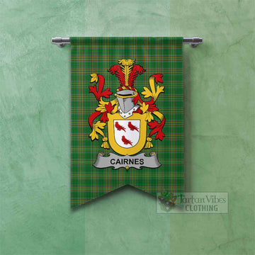 Cairnes Irish Clan Tartan Gonfalon, Tartan Banner with Coat of Arms Fishtail - Tartan Vibes Clothing
