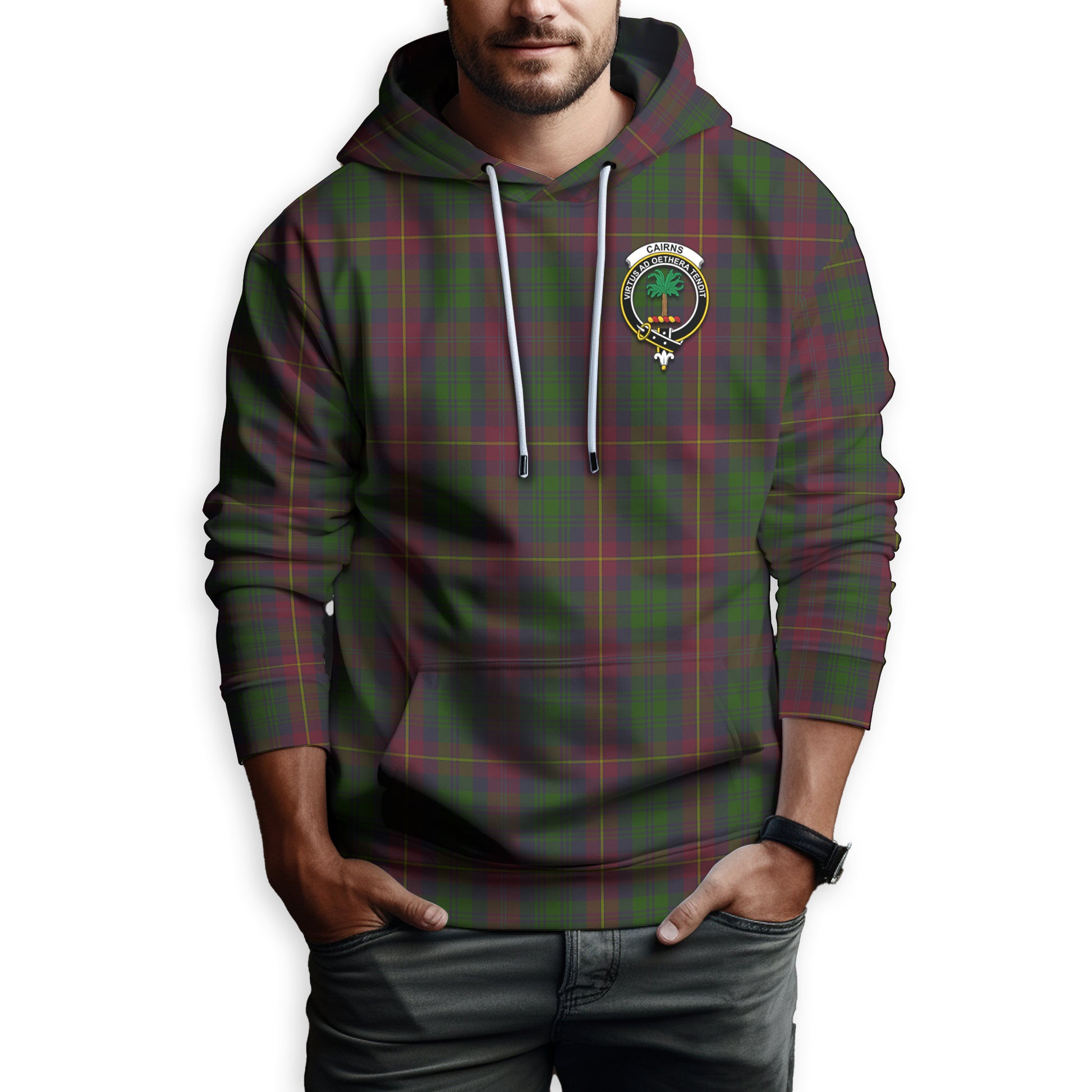 Cairns Tartan Hoodie with Family Crest