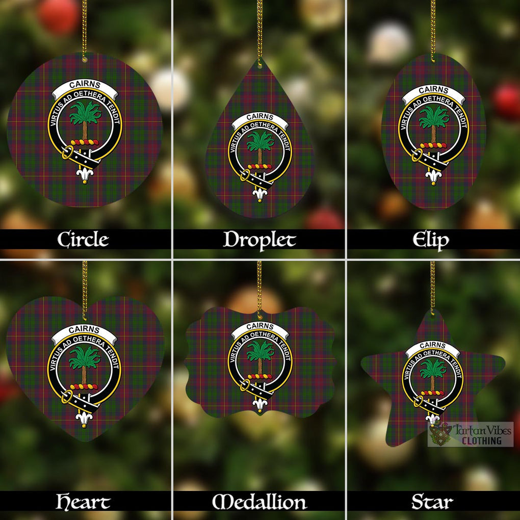 Tartan Vibes Clothing Cairns Tartan Christmas Aluminium Ornament with Family Crest